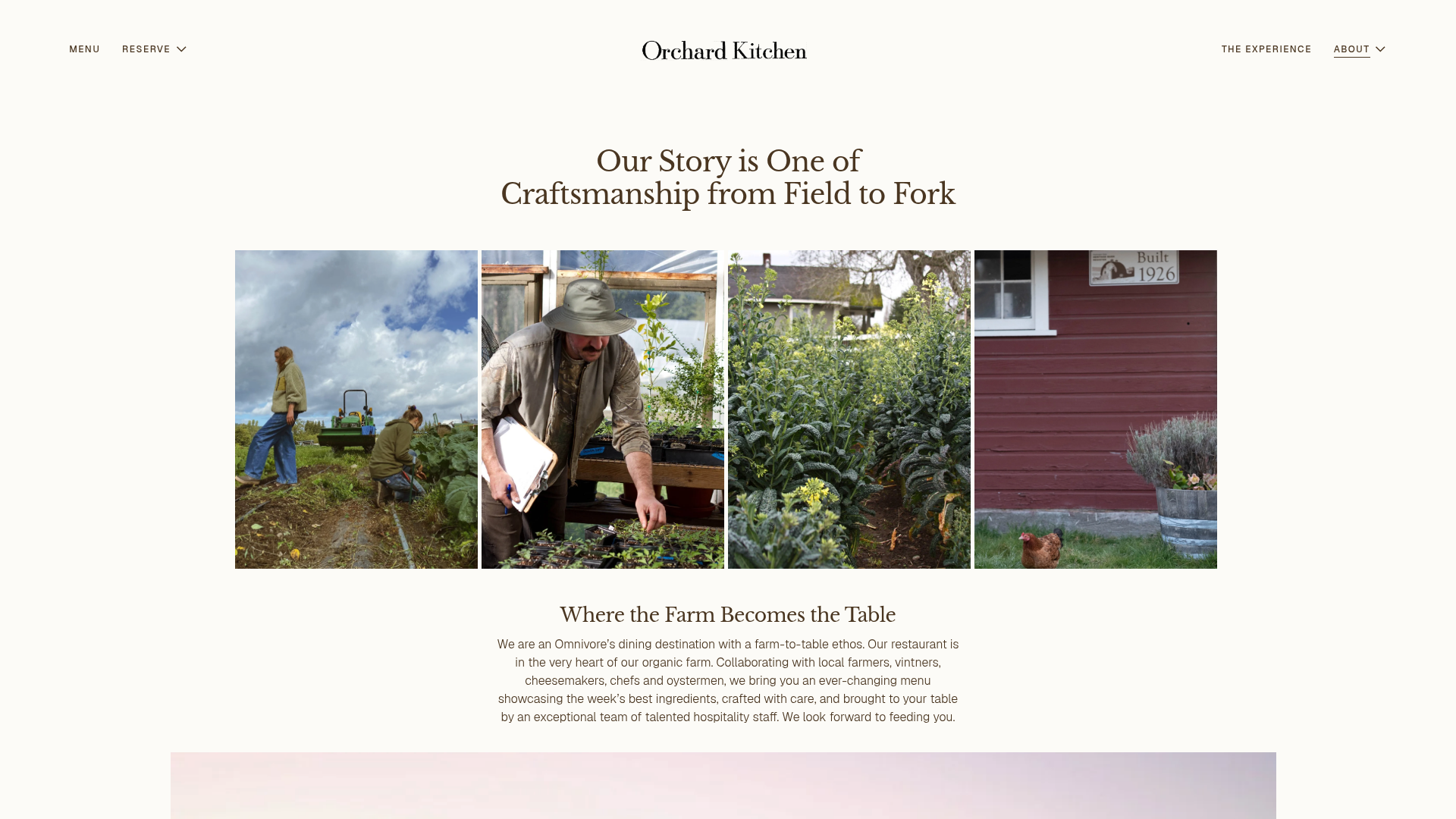 Orchard Kitchen — The Farm page