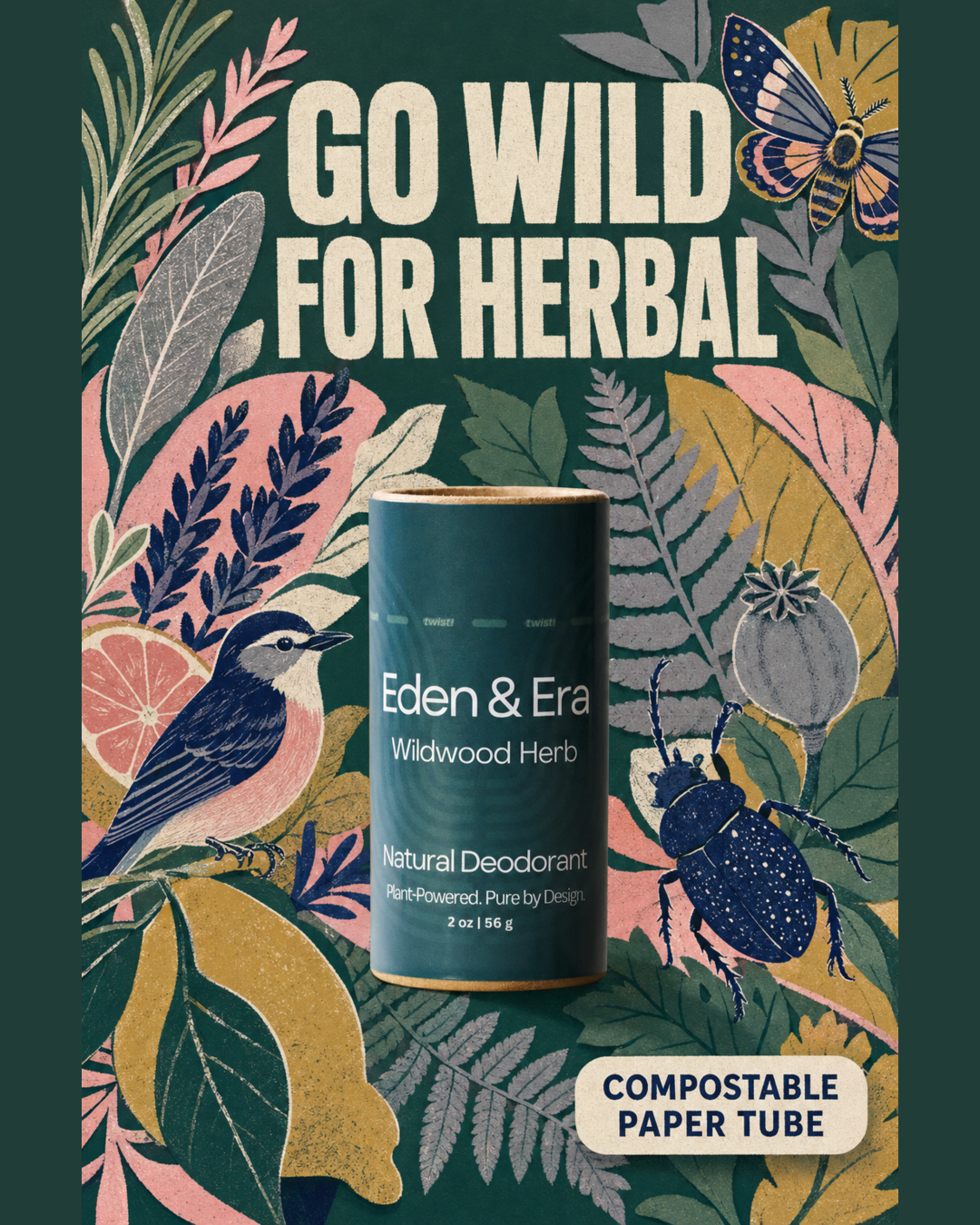 Eden & Era Wildwood Herb 'Go Wild for Herbal' campaign artwork