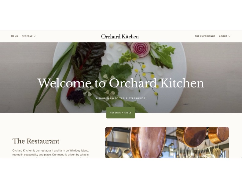 New Orchard Kitchen website